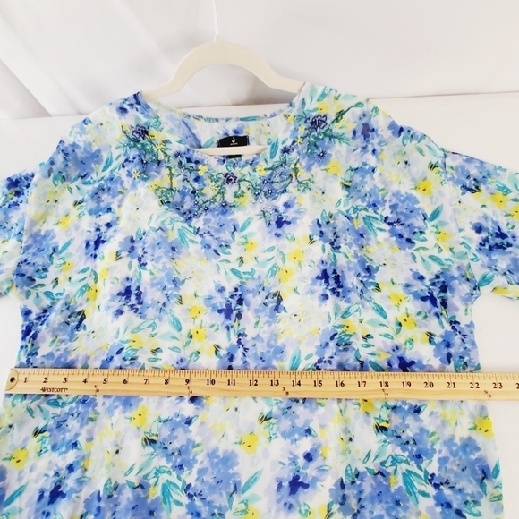 Jason Wu Embroidered Floral Blouse And Cami Size M Sheer Loose Flowy Top Beaded - Picture 9 of 16